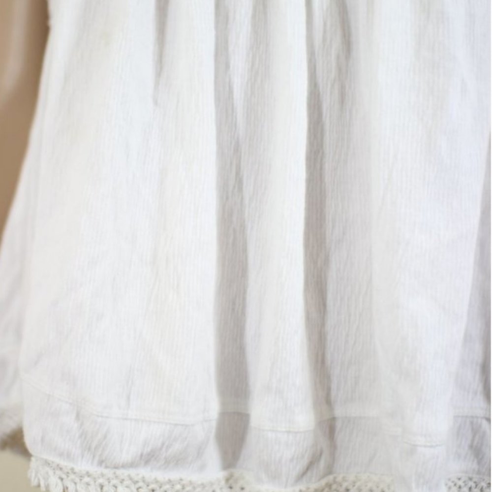 Topshop Lace Fringe Camisole Blouse White Size 12 - Picture 3 of 4